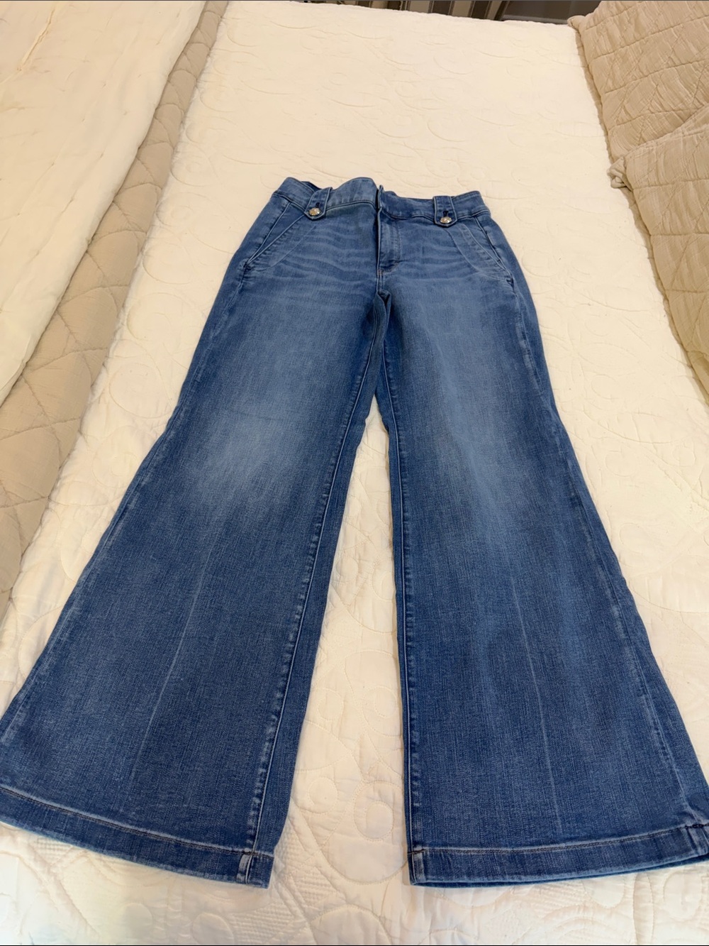 White House Black Market Wide Leg Jeans in Blue Wash